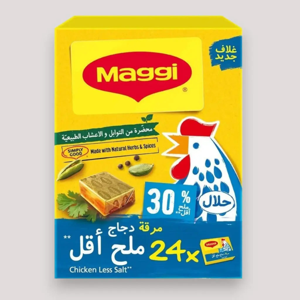 علبة مكعب ماجي 18غ 24حبة دجاح ملح اقل