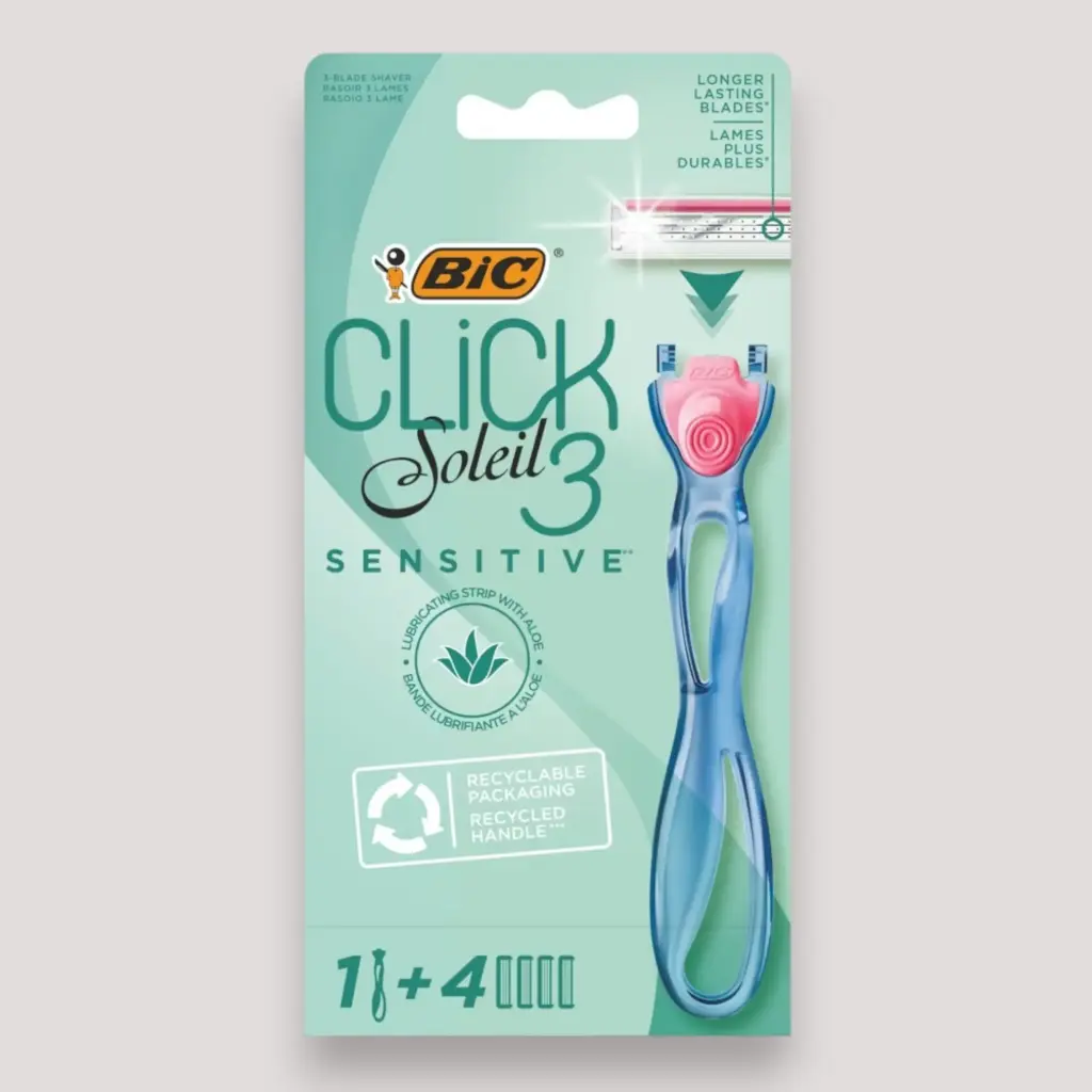 بيك كليك سولاي 3مكنة حلاقة نسائي حساس (4غيارات) 3شفرات