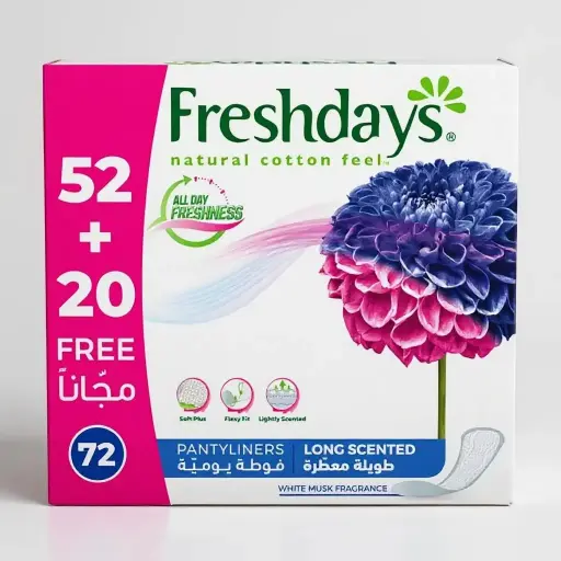 [MHR0000305] برايفت فريش دايز عدد72لونغ المعطرة (52+20)