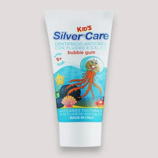 [TAJ0000331] سلفر كير معجون اسنان 50مل للاطفال +2سنة BUBBLE GUM WITH FLUORIDE AND CALCIUM